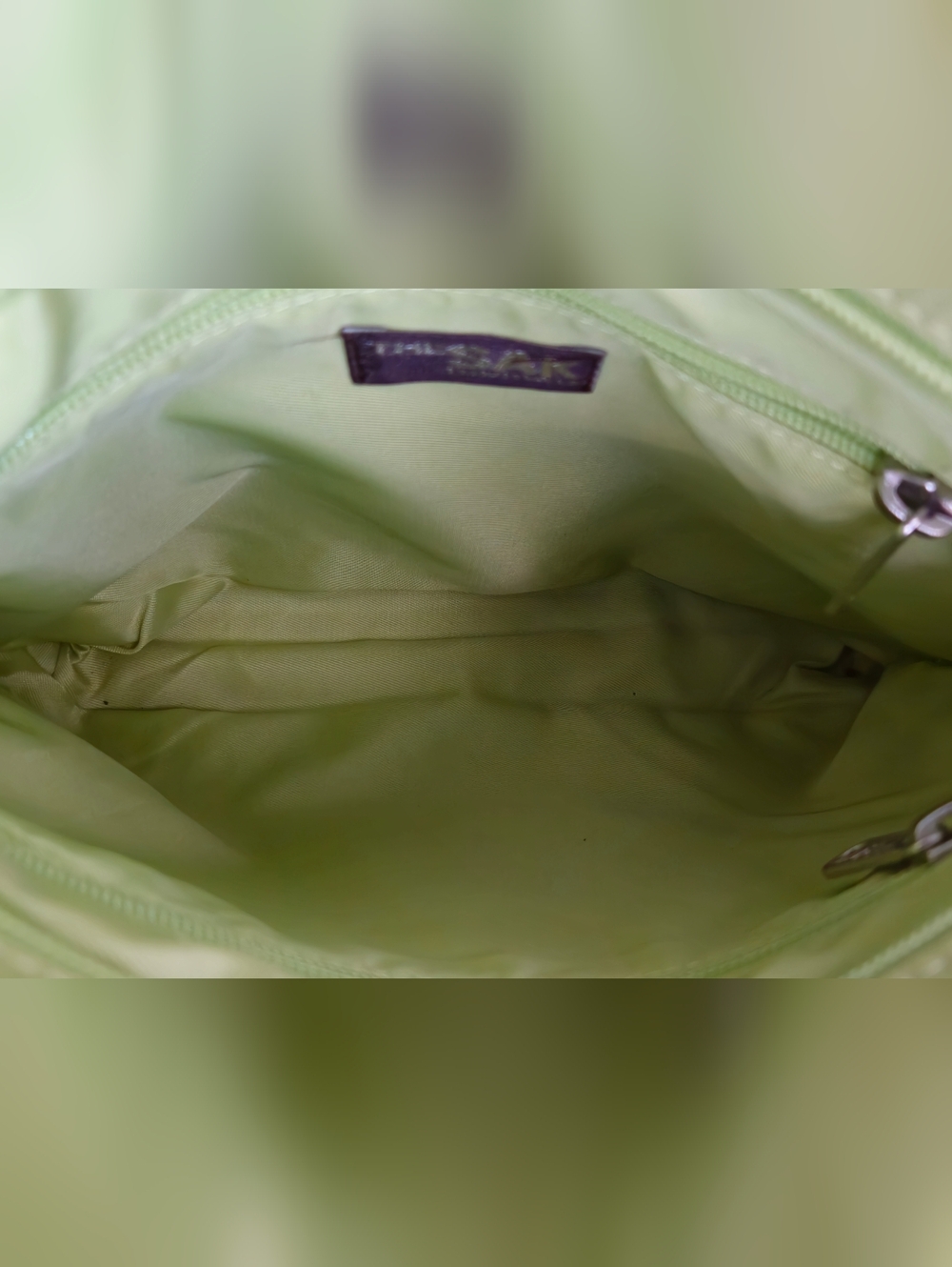 The Sak Lime Green Crochet Crossbody with Tan Strap - Picture 7 of 9